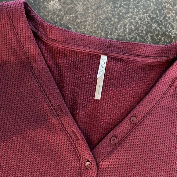 SOMA (2 Pieces) Cozy Waffle Knit Long Sleeve Shirt & Pants Loungewear Size XL - Picture 6 of 11